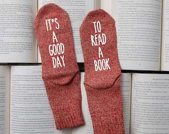 It's a Good Day to Read a Book Christmas Gift. Book Socks. Gift for Readers. Novelty Socks.  If You Can Read This Socks. Book Club Gift.