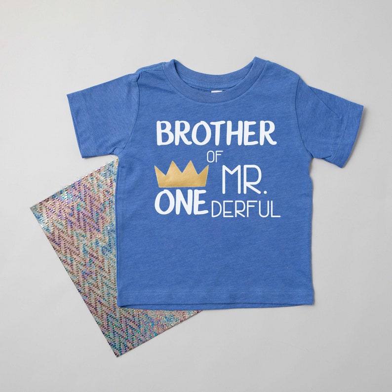 Sister of Mr Onederful. Brother of Mr Onederful. Cousin. Custom. Sibling shirts for 1st Birthday. Parents of the Wild One. image 3