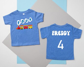 Personalized Train 4th Birthday Outfit: Locomotive Tee