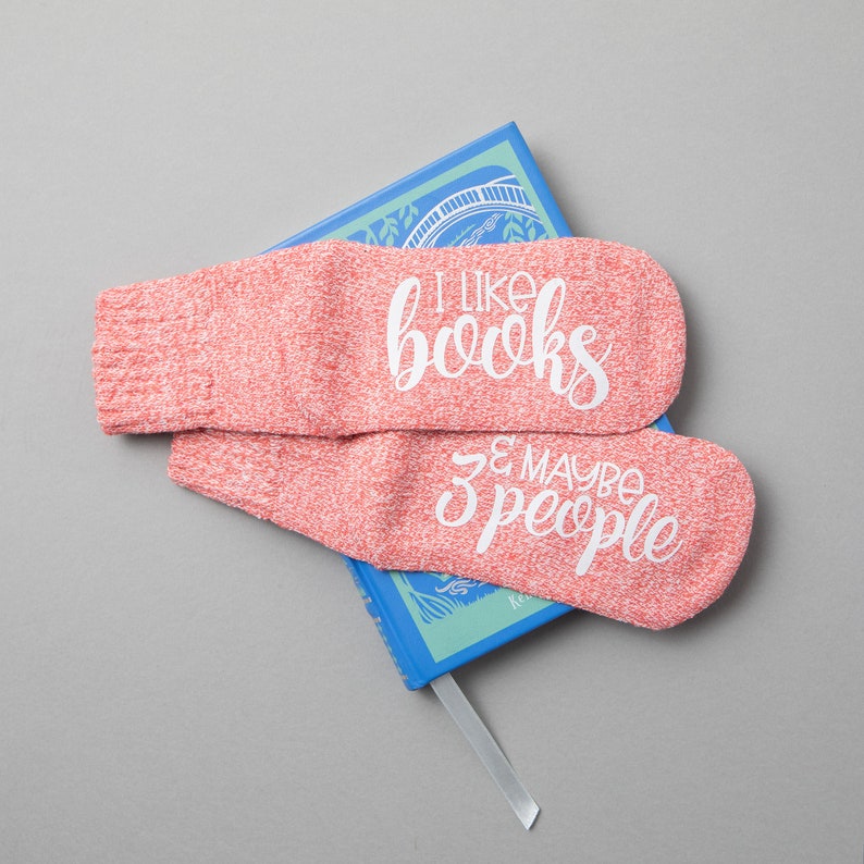 Book Socks. I Like Big Books, And I Cannot Lie. Christmas Gift for Readers. Novelty Socks. If You Can Read This Socks. Book Club image 8