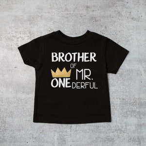 Sister of Mr Onederful. Brother of Mr Onederful. Cousin. Custom. Sibling shirts for 1st Birthday. Parents of the Wild One. image 1