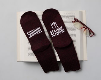 Shhhh... I'm Reading Mother's Day Gift. Book Socks. Gift for Readers. Novelty Socks.  If You Can Read This Socks. Book Club Gift.