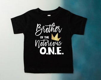Sibling of the Notorious One Tshirt. Hip Hop Themed Birthday. Brother. Sister. Youth. Matching 1st Birthday Tees. First Birthday. Party.
