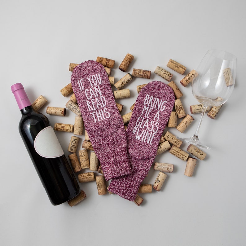 CLEARANCE Wine Socks. If You Can Read This. Gift for Wine lovers. Boss Gift. Message Socks. Gift Under 15. Christmas Gift. Sister. Wife image 1