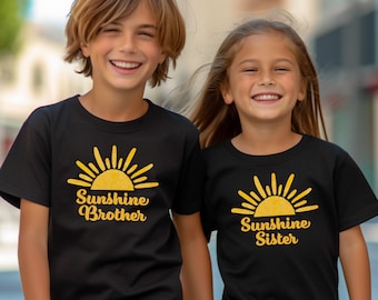 Sunshine Sister Matching Family Sibling Shirts. Sibling.  Brother. Cousin. Toddler.  Youth. First Trip Around the Sun Coordinating T-Shirt.