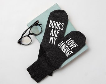 Books Are My Love Language Reading Socks for Women. Mother's Day Gift for Readers. Book Club.  Reading Addict.  Avid Reader. Book Bestie