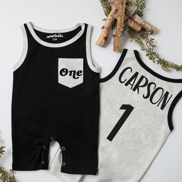 New Sizing One Shorts First Birthday Personalized Romper for Boys.  Black and Gray Wild One 1st Birthday Outfit.  Birthday Boy Tshirt.