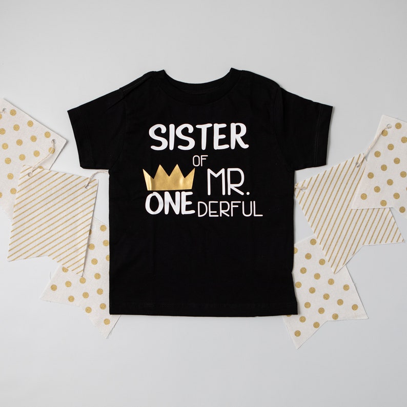 Sister of Mr Onederful. Brother of Mr Onederful. Cousin. Custom. Sibling shirts for 1st Birthday. Parents of the Wild One. image 6