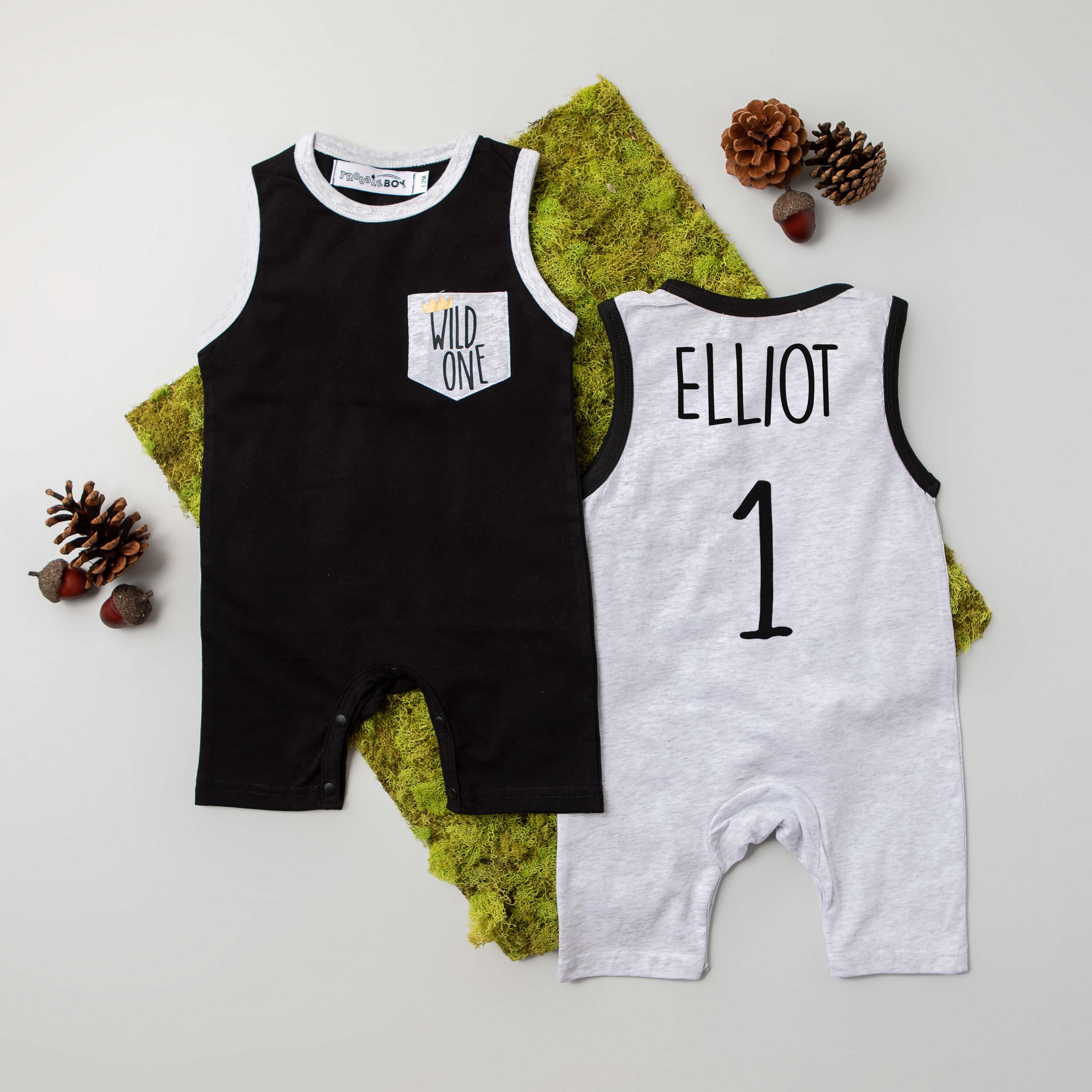 Wild One Birthday Girl Onesie Tshirt Romper Coverall One Customisable