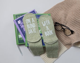 On a Blind Date With a Book. Reading Socks for Women. Mother's Day Gift for Readers. Book Club.  Reading Addict.  Avid Reader. Book Bestie