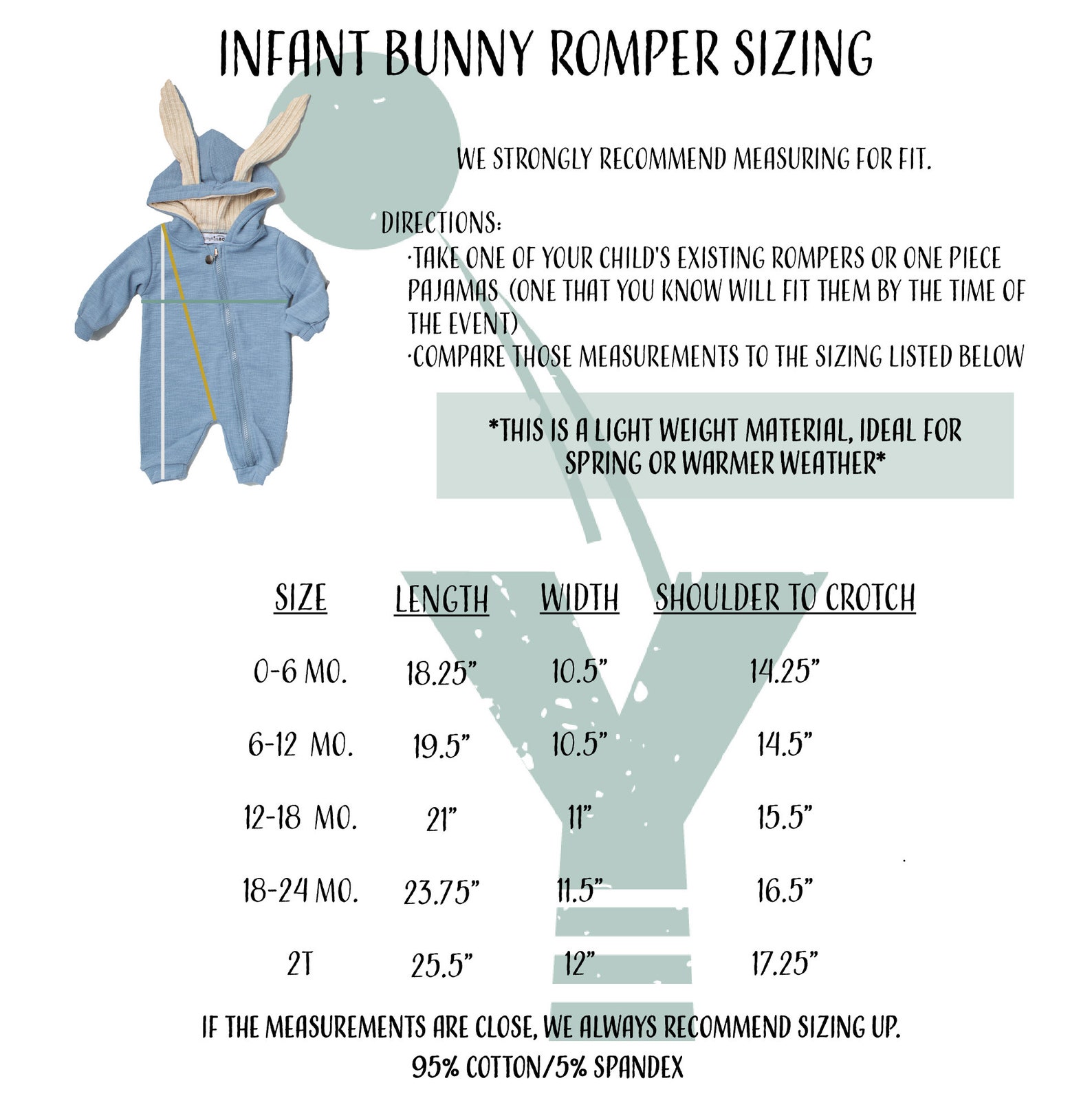 Blue Bunny Romper with Size Zipper main image 1