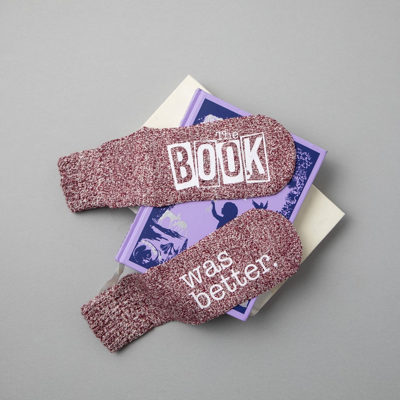 Book Socks. so Many Books so Little Time. Christmas Gift. Etsy