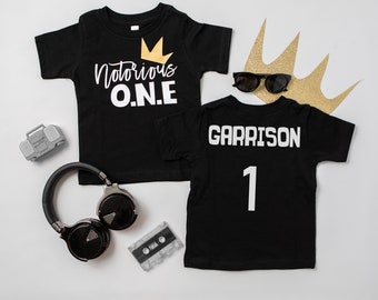 Notorious One Personalized 1st Birthday Boy Outfit. First Birthday Baby Boy.  1st Birthday Bodysuit. 1st Bday T-shirt. Hip Hop Themed.