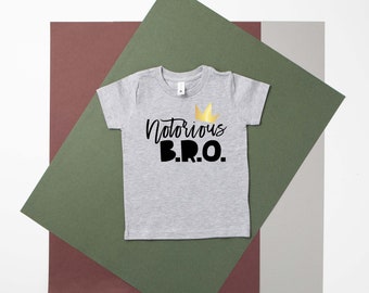 The Notorious Bro Hip Hop Themed Birthday Tshirt. Notorious Sis. Brother. Sister. Youth. Matching 1st Birthday Tees. First Birthday. Party.