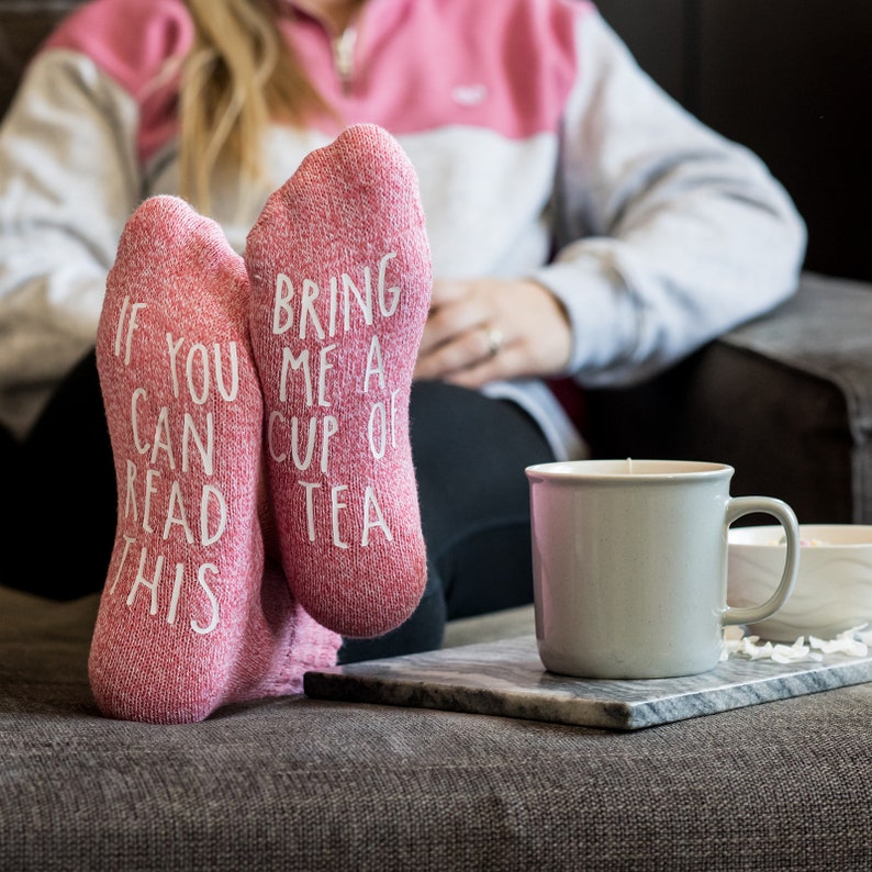 Bring me Hot Cocoa. Message Novelty Socks. If You Can Read This. Birthday Gift Idea for Friend. Personalized. Gift for Grandma. Funny Socks. image 9