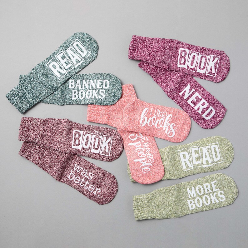 Book Socks. I Like Big Books and I Cannot Lie. Christmas Gift Etsy