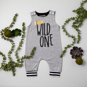 Wild One Birthday Girl Onesie Tshirt Romper Coverall One Customisable