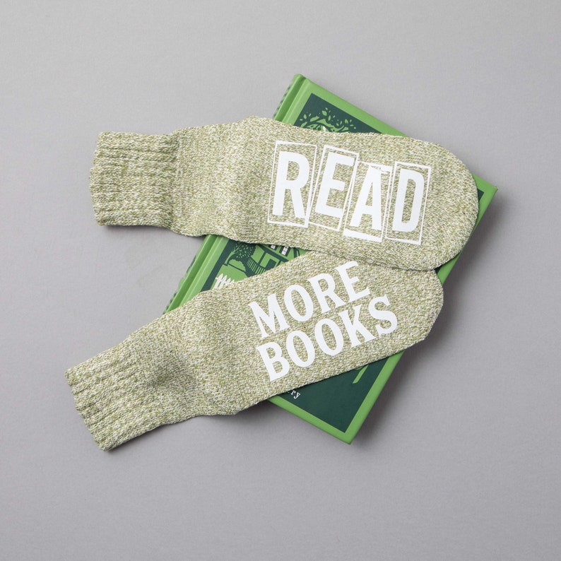 Book Socks. I Like Big Books, And I Cannot Lie. Christmas Gift for Readers. Novelty Socks. If You Can Read This Socks. Book Club image 10