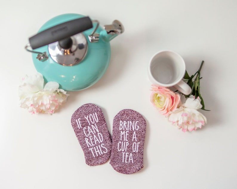 Tea Socks. If You Can Read This socks. Christmas Gift for Grandma. Gift for Mom. Mum. Best Friend Present. Gift Tea Lovers. Tea Gift. zdjęcie 1