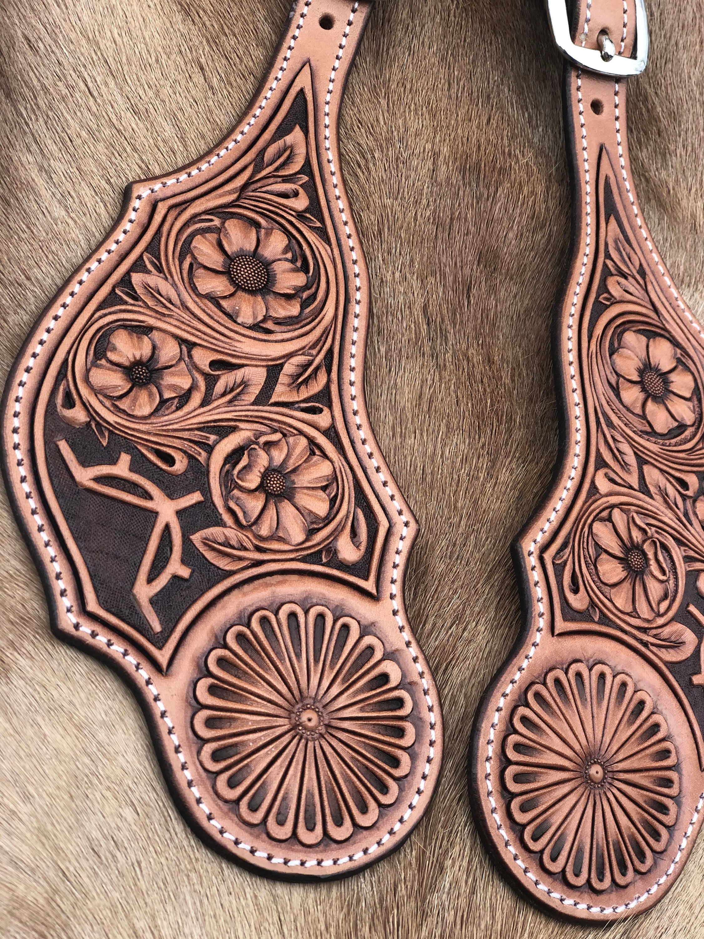 FLORAL SPUR STRAPS Leather Spur Strap Pattern. digital Etsy