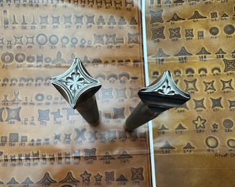 Wayne Jueschke leather Clover Geomtric Stamps #118 & #173
