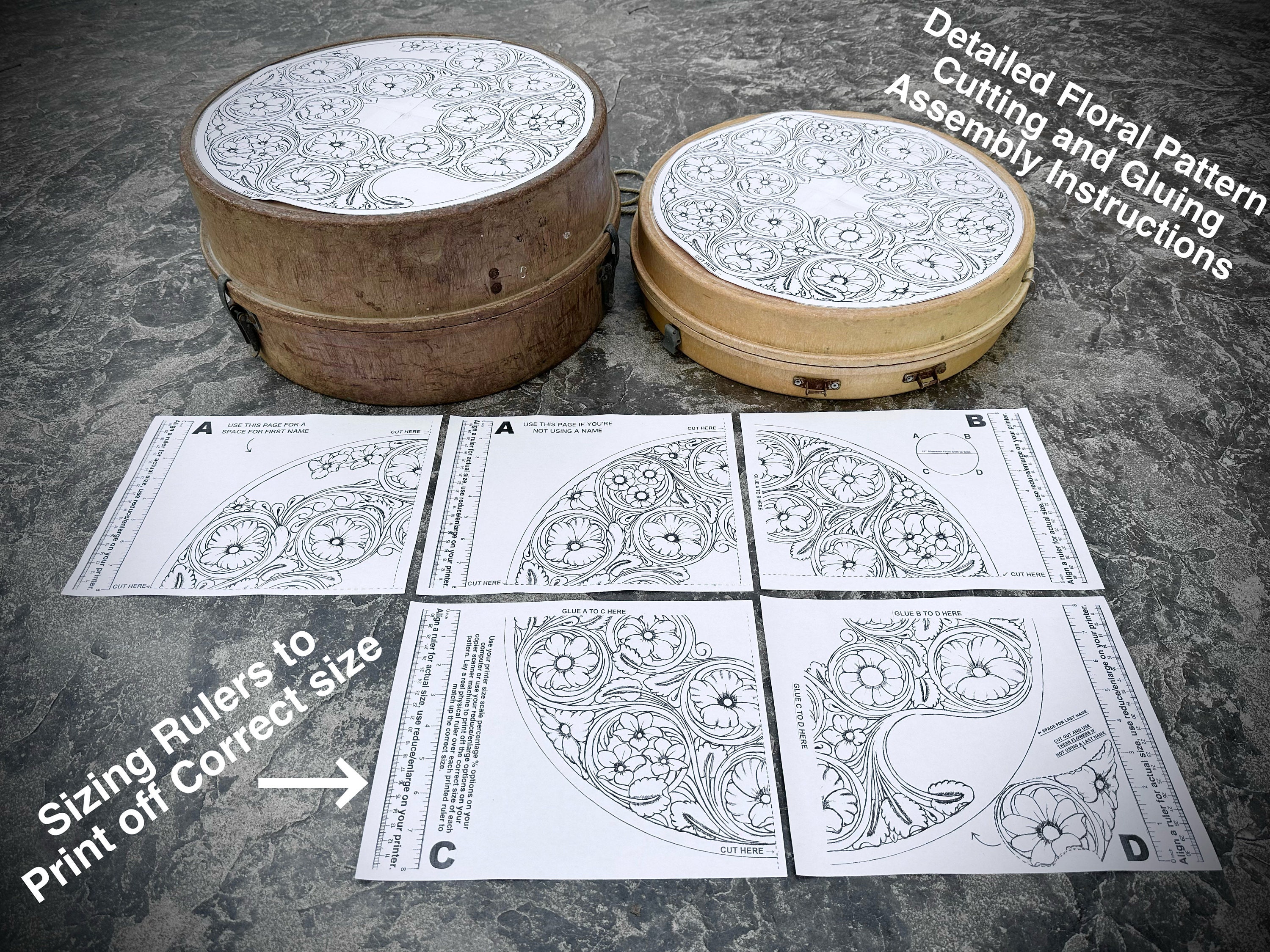 ROPE CAN PATTERNS - Sheridan Floral Rope Can Cover Leather Patterns ...