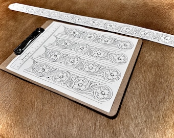 SHERIDAN FLORAL BELT Pattern - Continues scroll pattern for 1"3/4ths or 2" inch wide Belts. Downlaodable