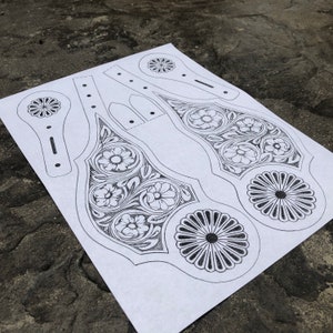 FLORAL SPUR STRAPS Leather Spur Strap Pattern. digital Download - Etsy