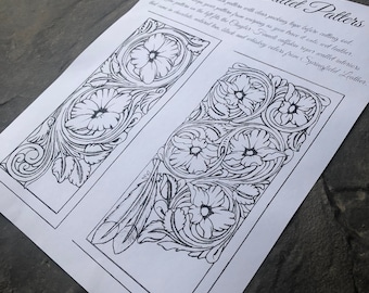 ROPER WALLET PATTERNS - Two different Sheridan Floral Roper Wallet Patterns. (Long Wallet Floral Patterns)