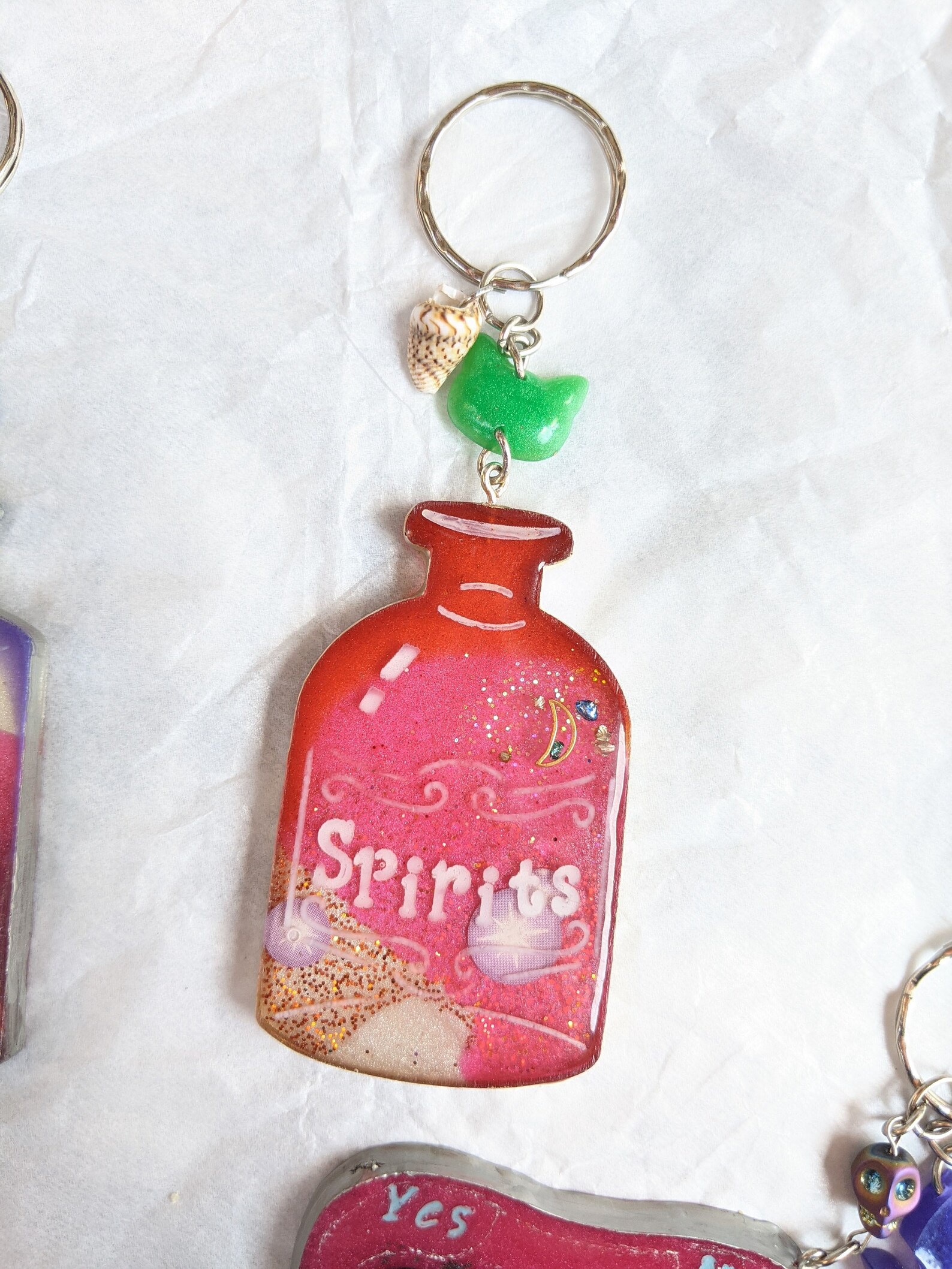 Resin Keychain Potion Bottles With Charms Etsy