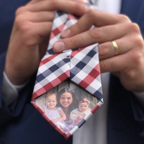 personalized tie with photo on back