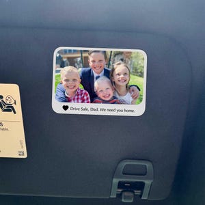 Custom Photo Car Visor Sticker for Gifts for Dad Personalized Father’s Day Gift for Him, Unique Gift for Dad from Son, Daughter