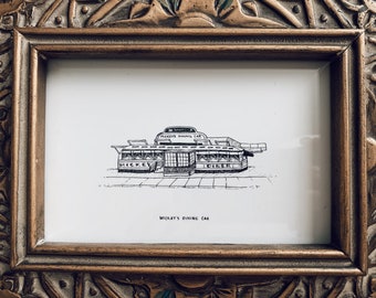 Mickey's Dining Car Art Print: Minnesota Landmark Ink Illustration