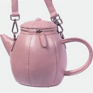 Genuine Top Grain Leather Teapot Purse Crossbody Clutch Shoulder bag image 1