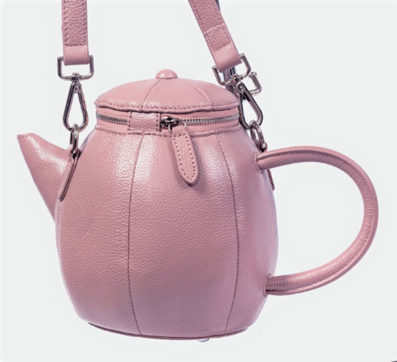 Genuine Top Grain Leather Teapot Purse Crossbody Clutch Shoulder bag image 1