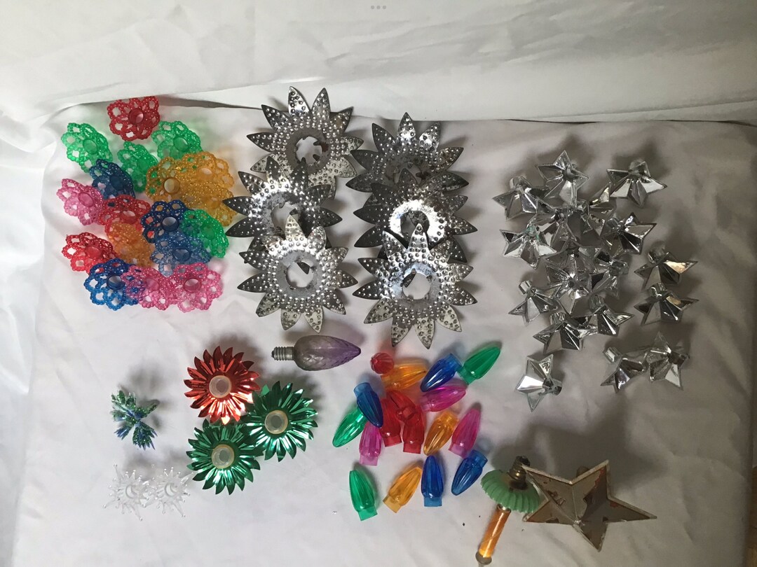 Vintage Christmas Light Reflectors Multi Colour Tree Light Etsy
