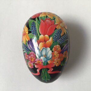 Easter Egg Vintage  Flowers Germany Paper Mache Dresden Rare