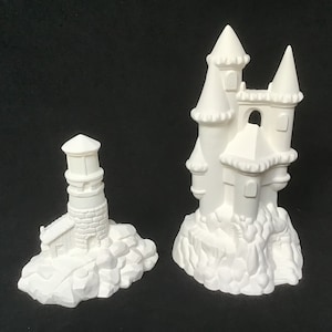 Ceramic Bisque Castle and Lighthouse Buy One or Both