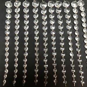 Crystal Strands Chandelier Strands of 15 Beads Sold as Sets of Two Strands