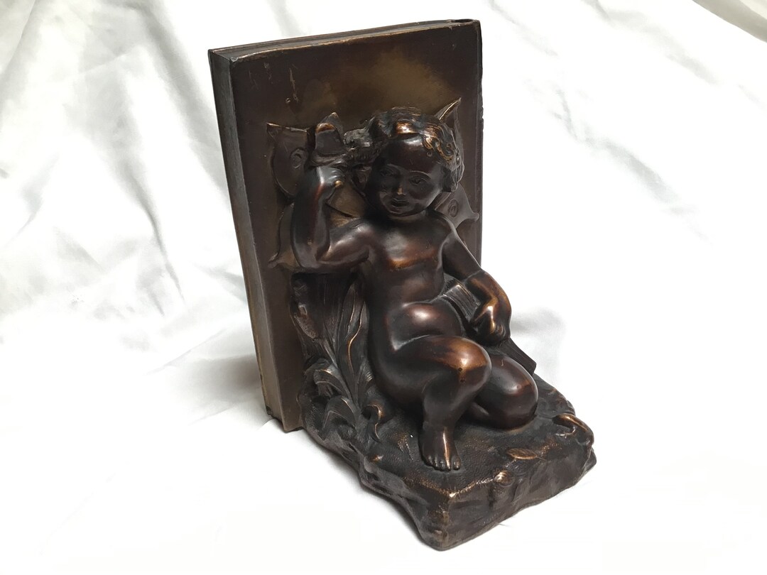 Vintage Bookend Art Nouveau Bookend Art Deco Bookend Cherub Fairy Bookend Putti Bookend Etsy