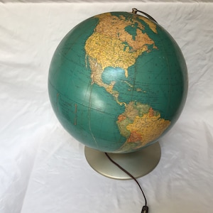 Vintage Terrestrial Globe World Globe Rand McNally Indexed Globe