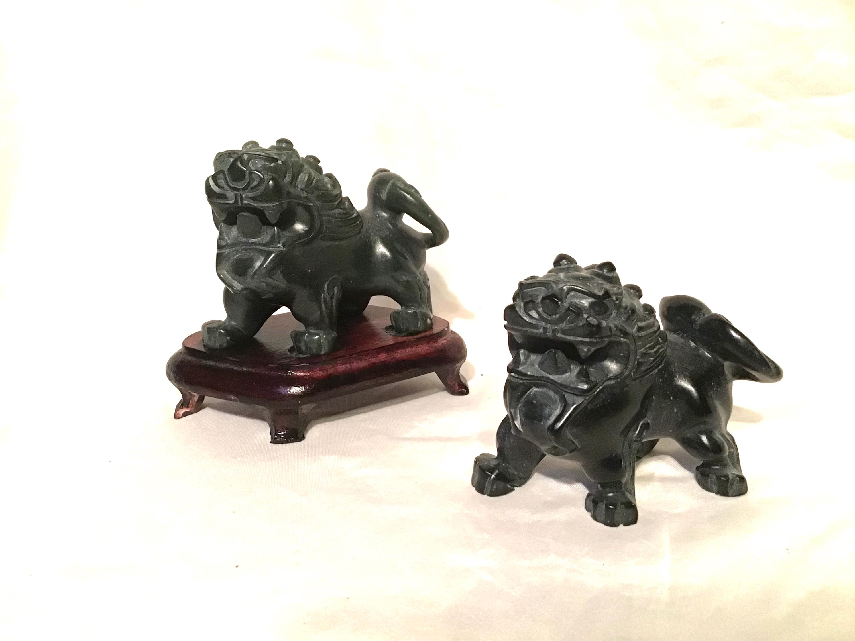 Vintage Jade Foo Dog: Buddhist Temple Lion Statue (sold Separately  display picture 1