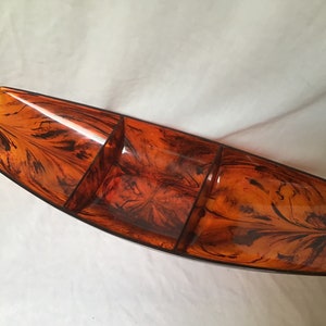 Vintage Turtoiseshell Tray Divided Tray Faux Turtoiseshell Fruit Bowl