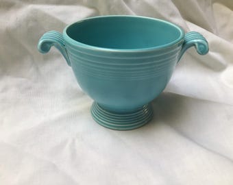 Azucarero vintage Art Deco Fiesta Ware en color turquesa, difícil de encontrar.