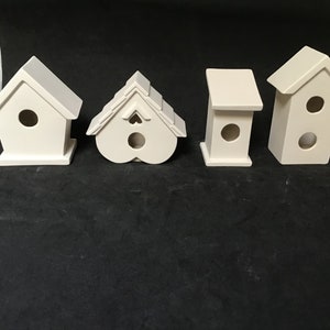 Ensemble de 4 maisons d&#39;oiseaux en céramique et biscuit prêtes à peindre