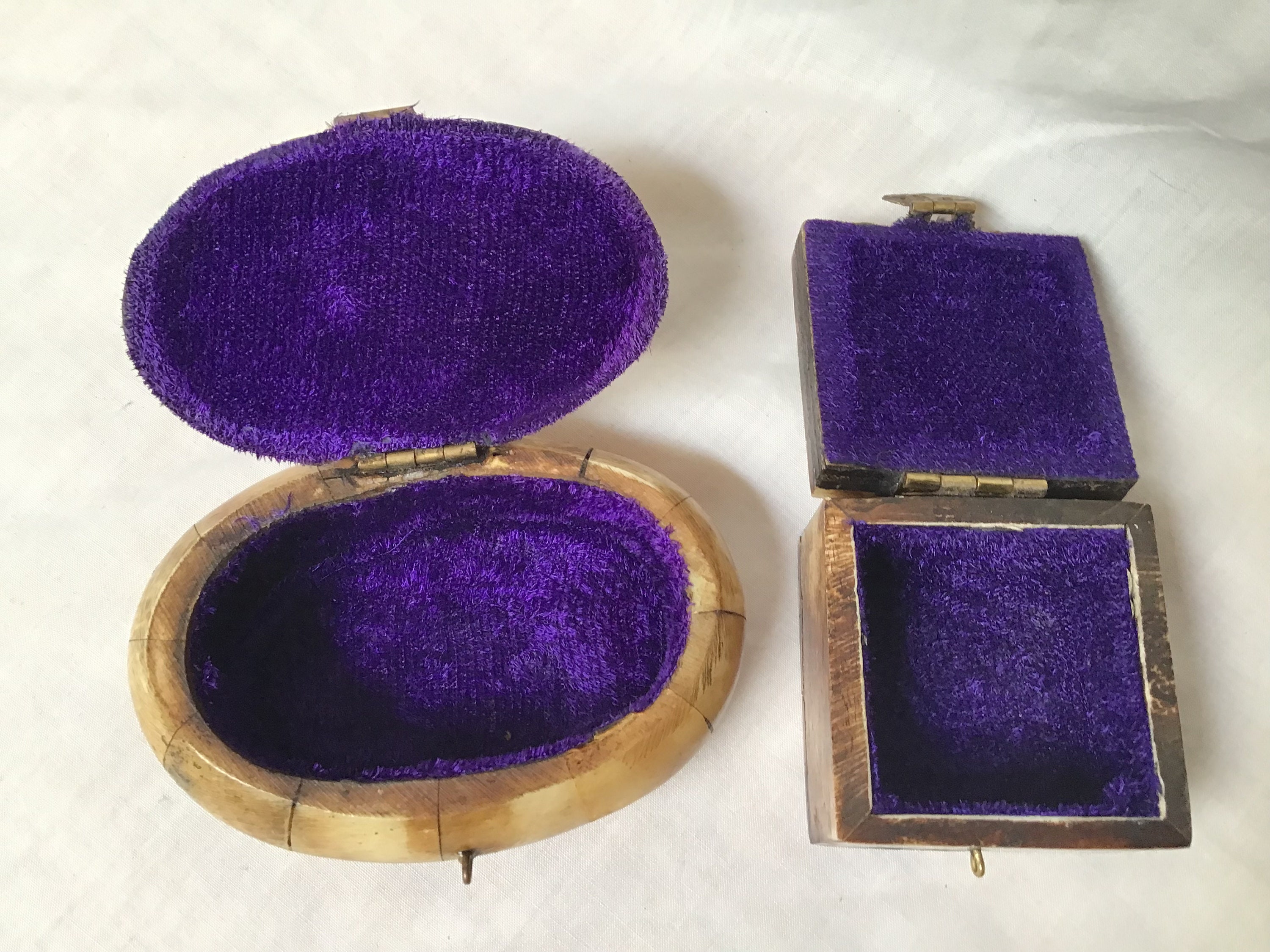 Vintage Camel Bone Box With Brass Inlay Trinket Box Set of Two Etsy