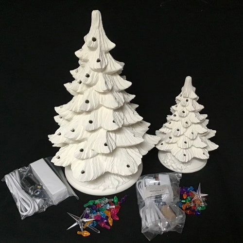 Ceramic Christmas Tree Ready to Paint 16 Bisque Tree Complete Etsy