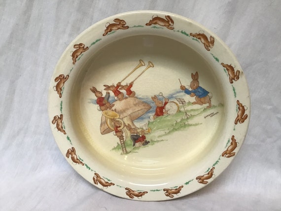 Vintage Bunnykins Royal Doulton Cereal Bowl Bunnykins Barbara