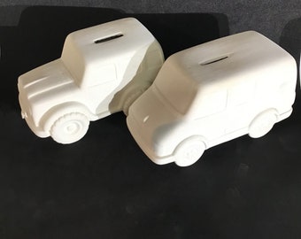 Ceramic Bisque Jeep Ready to Paint Ceramics Unpainted Ceramic Jeep or Van or Both