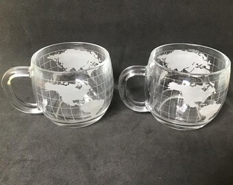 Zestaw 2 szklanych kubków do kawy Nescafé Nestle World Globe